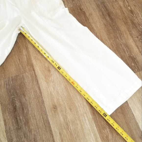 Whistles White Relaxed Leg Cropped Flare Linen Blend Pants Lightweight Flowy EUC - Picture 7 of 16